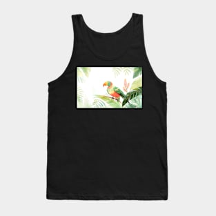 Whimsical and Cute Watercolor Bird Tank Top